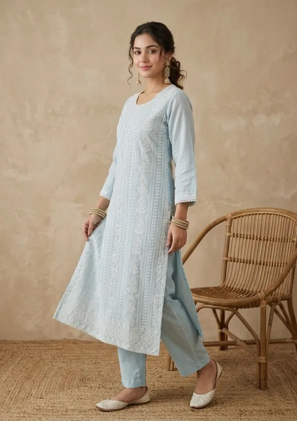 Sky_Blue_Chanderi_Threadwork_Straight_Kurta_With_Regular_Pant_And_Dupatta