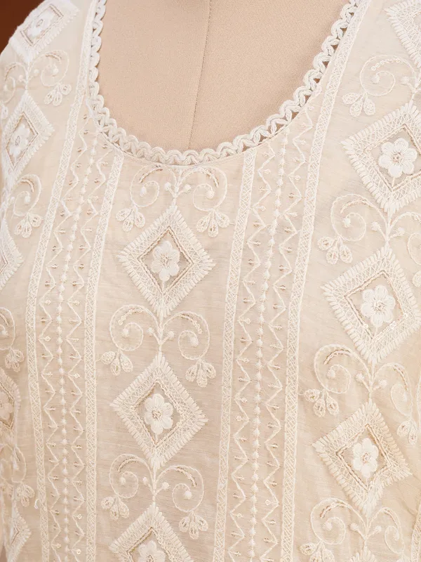 Cream_Chanderi_Threadwork_Straight_Kurta_With_Pant_Regular_And_Dupatta