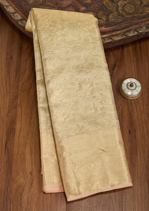 Peach_Silk_Jaal_Saree_With_Matching_Blouse_Piece