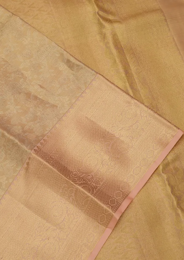 Peach_Silk_Jaal_Saree_With_Matching_Blouse_Piece