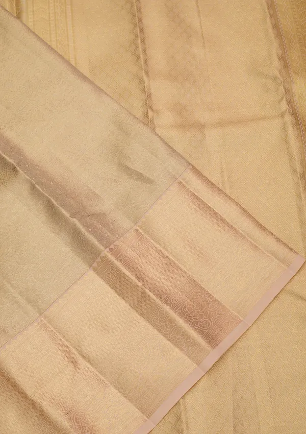 Beige_Silk_Jaal_Saree_With_Matching_Blouse_Piece