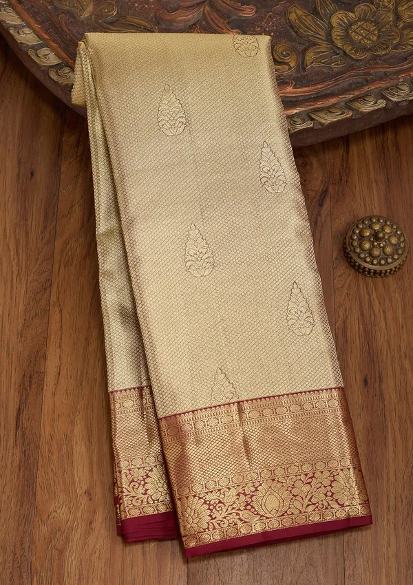 Maroon_Dharmavaram_Pure_Silk_Saree