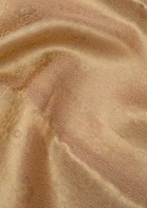 Beige_Silk_Jaal_Saree_With_Matching_Blouse_Piece