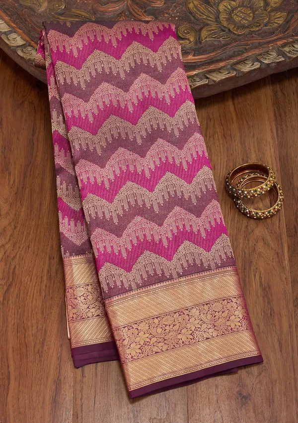 Wine_Kanjivaram_Pure_Silk_Saree