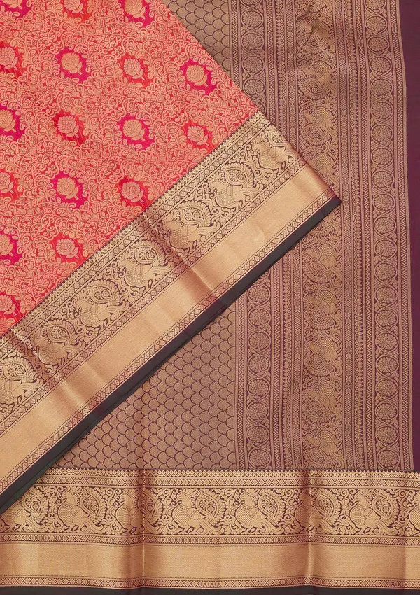 Orange_Kanjivaram_Pure_Silk_Saree