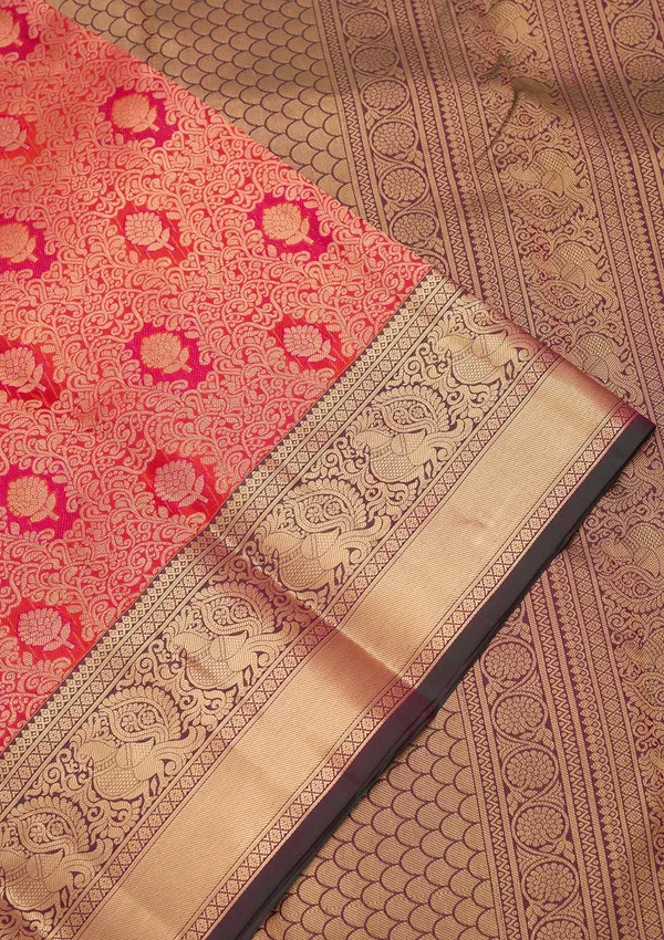 Orange_Kanjivaram_Pure_Silk_Saree