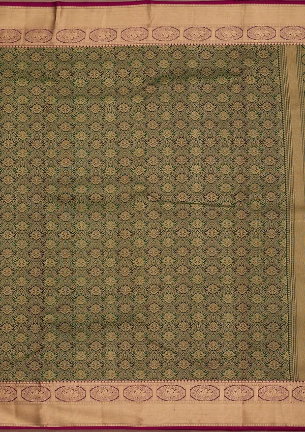 Bottle_Green_Kanjivaram_Pure_Silk_Saree