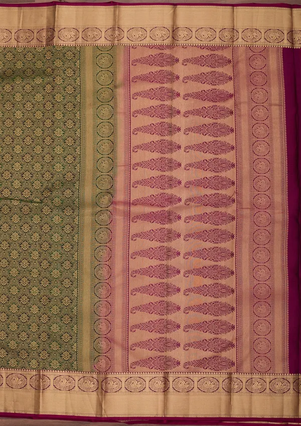 Bottle_Green_Kanjivaram_Pure_Silk_Saree