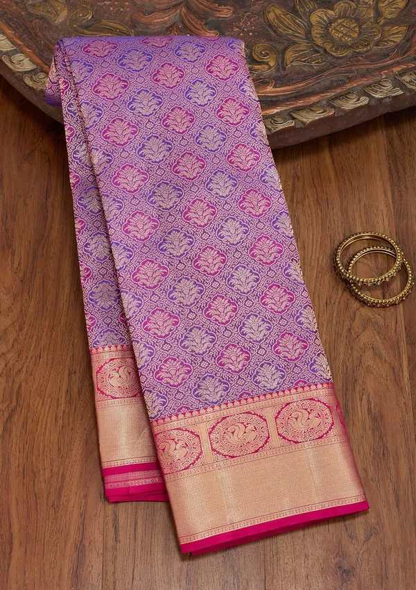 Purple_Silk_Jaal_Saree_With_Matching_Blouse_Piece
