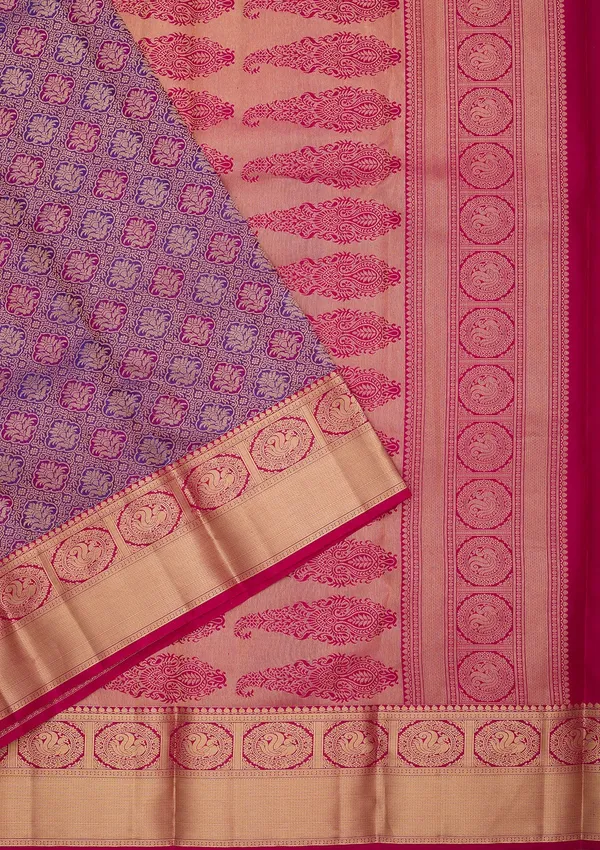 Purple_Silk_Jaal_Saree_With_Matching_Blouse_Piece