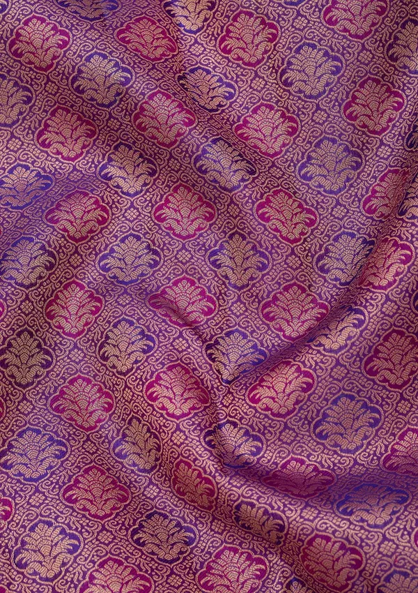 Purple_Silk_Jaal_Saree_With_Matching_Blouse_Piece