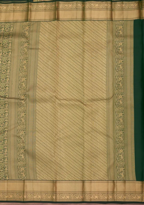 Bottle_Green_Kanjivaram_Pure_Silk_Saree