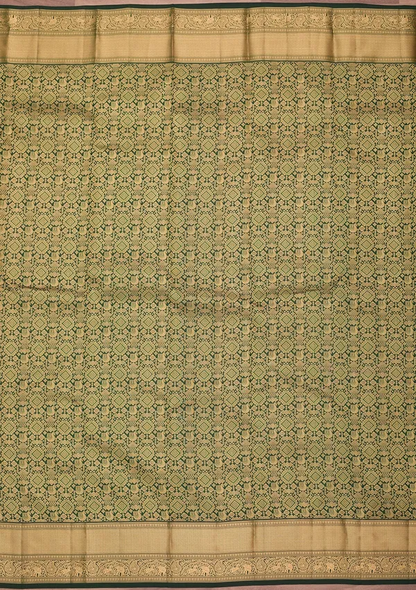 Bottle_Green_Kanjivaram_Pure_Silk_Saree