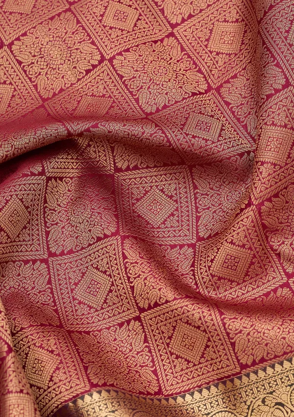 Wine_Kanjivaram_Pure_Silk_Saree