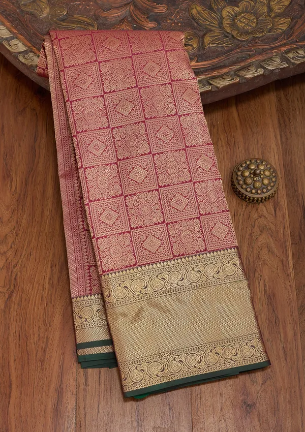 Wine_Kanjivaram_Pure_Silk_Saree