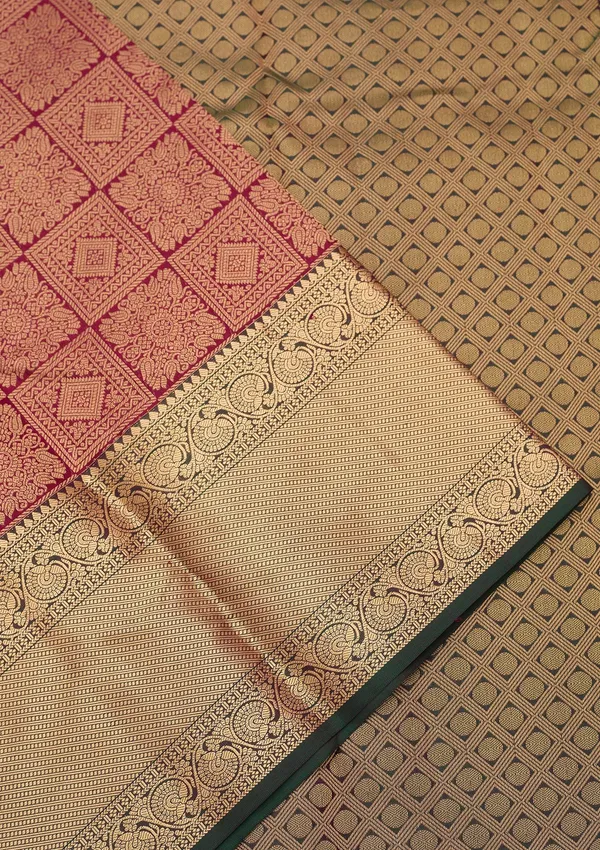 Wine_Kanjivaram_Pure_Silk_Saree