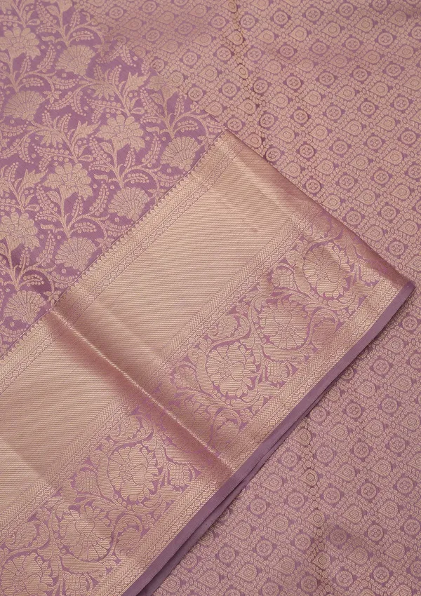 Lavender_Kanjivaram_Pure_Silk_Saree