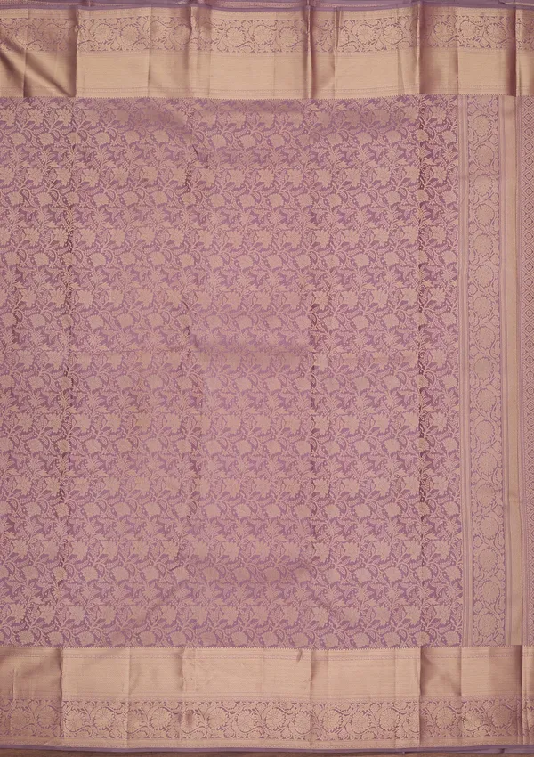 Lavender_Kanjivaram_Pure_Silk_Saree