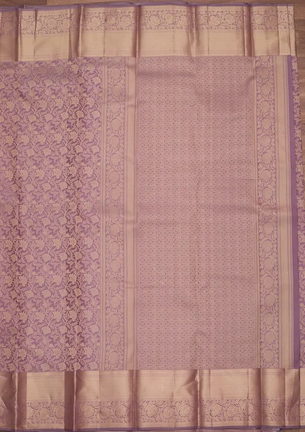 Lavender_Kanjivaram_Pure_Silk_Saree