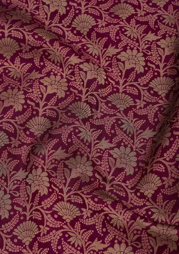 Wine_Silk_Jaal_Saree_With_Matching_Blouse_Piece