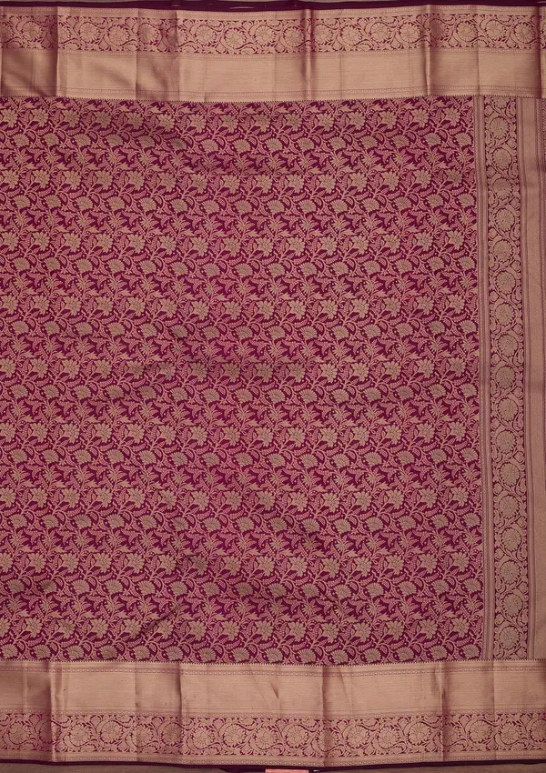 Wine_Silk_Jaal_Saree_With_Matching_Blouse_Piece