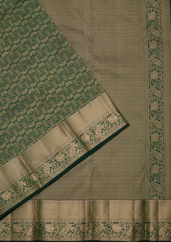 Bottle_Green_Kanjivaram_Pure_Silk_Saree