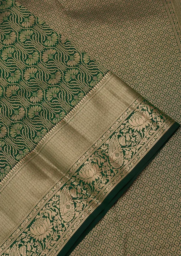 Bottle_Green_Kanjivaram_Pure_Silk_Saree