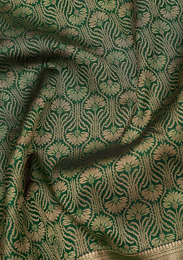 Bottle_Green_Kanjivaram_Pure_Silk_Saree