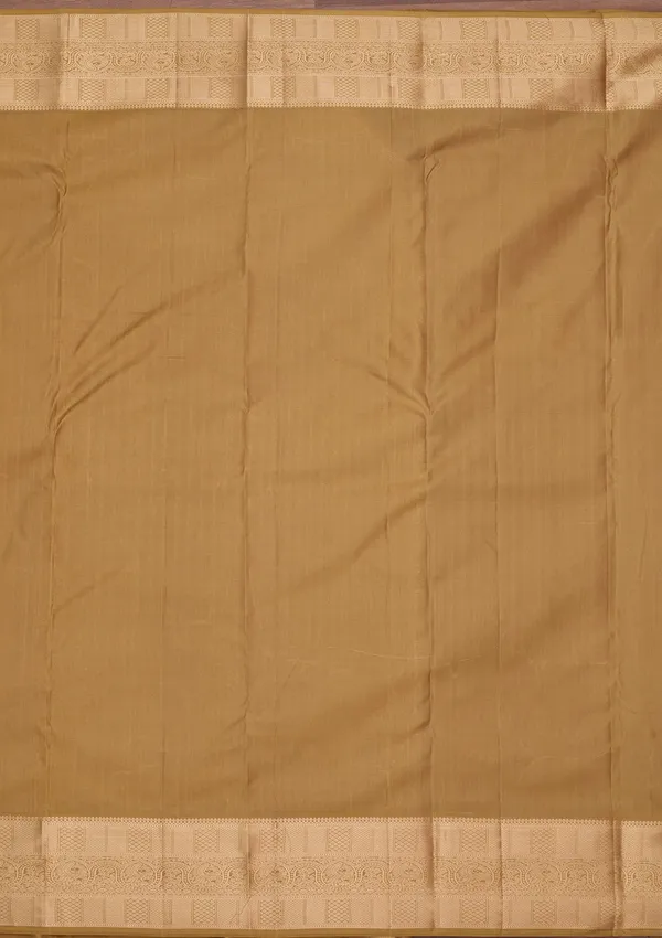 Mehendi_Silk_Jaal_Saree_With_Matching_Blouse_Piece