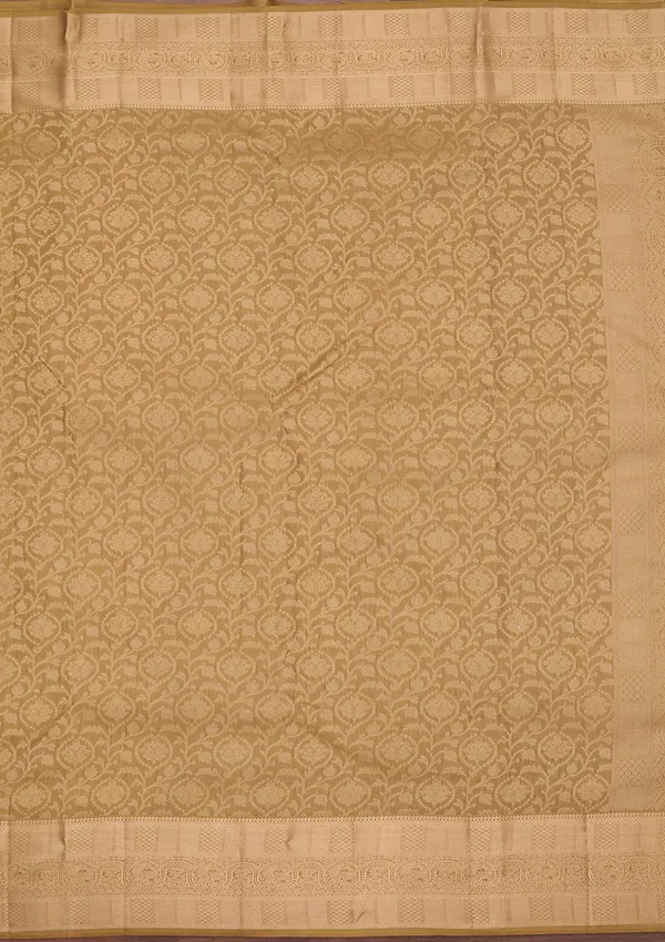 Mehendi_Silk_Jaal_Saree_With_Matching_Blouse_Piece