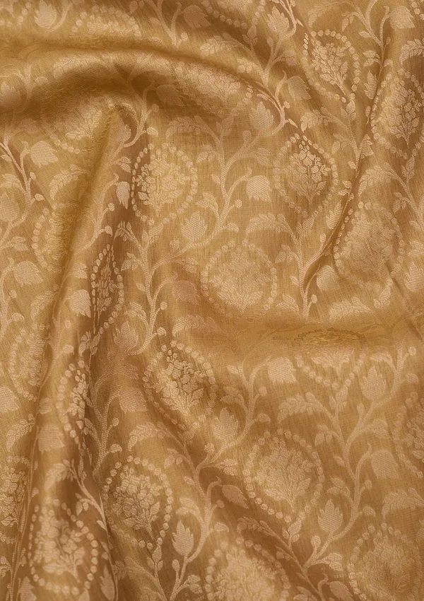 Mehendi_Silk_Jaal_Saree_With_Matching_Blouse_Piece