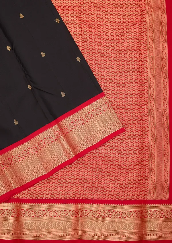 Black_Silk_Buti_Saree_With_Matching_Blouse_Piece