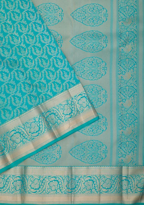 Turquoise_Blue_Kanjivaram_Pure_Silk_Saree