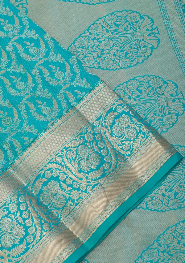 Turquoise_Blue_Kanjivaram_Pure_Silk_Saree