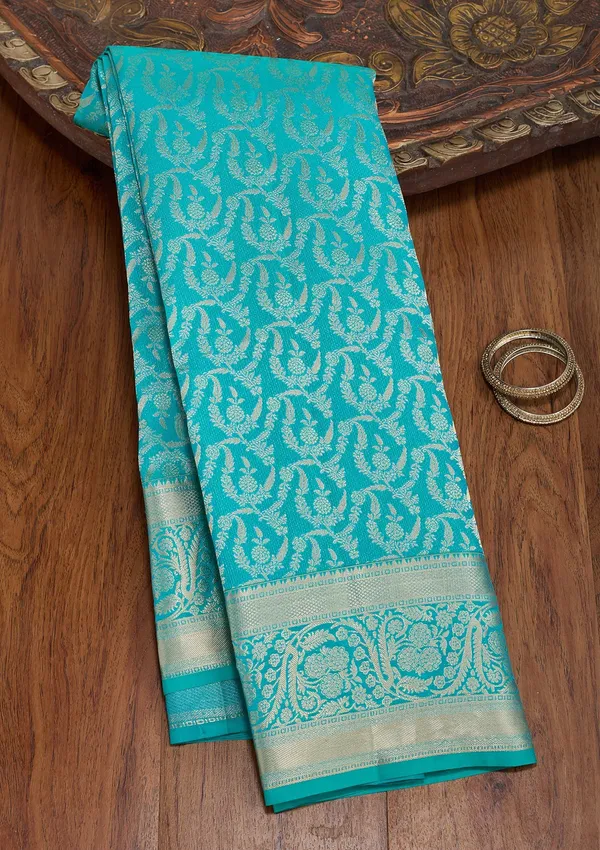 Turquoise_Blue_Kanjivaram_Pure_Silk_Saree