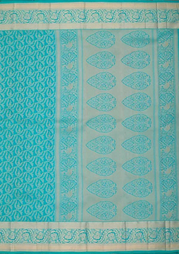 Turquoise_Blue_Kanjivaram_Pure_Silk_Saree