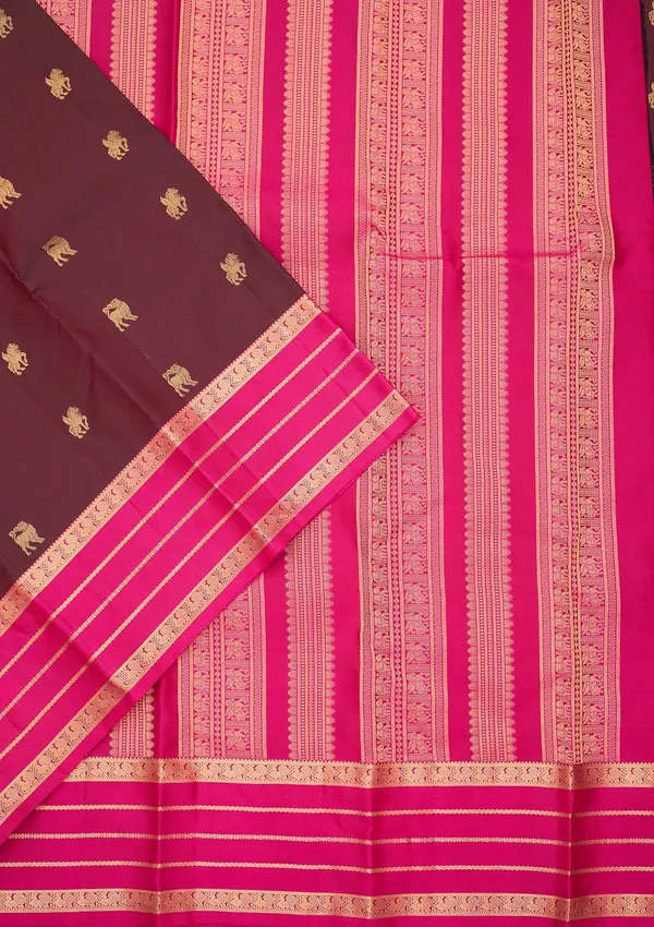 Brown_Kanjivaram_Pure_Silk_Saree