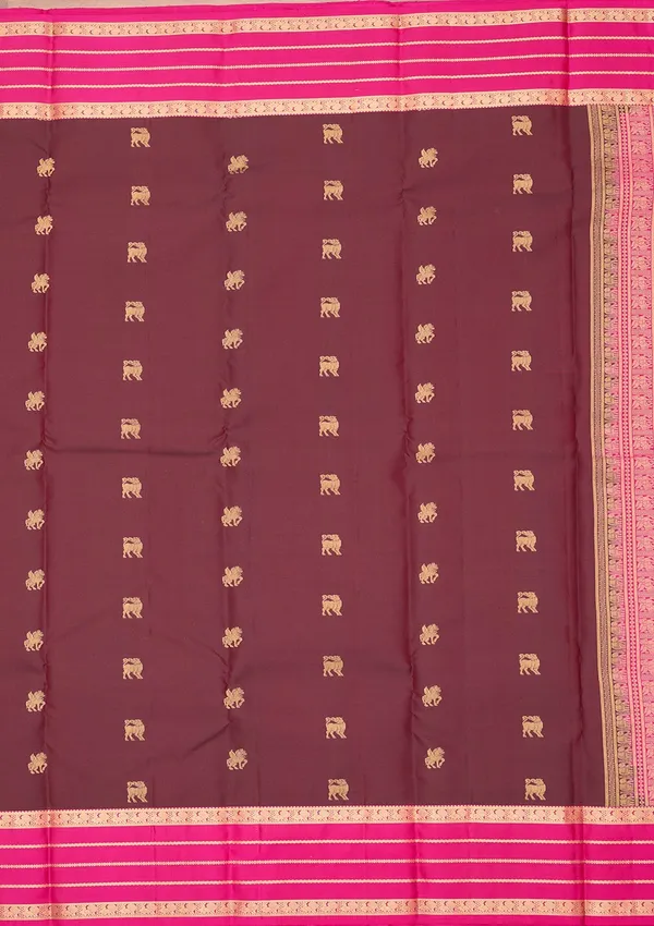 Brown_Kanjivaram_Pure_Silk_Saree