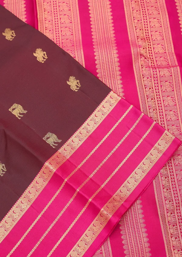 Brown_Kanjivaram_Pure_Silk_Saree