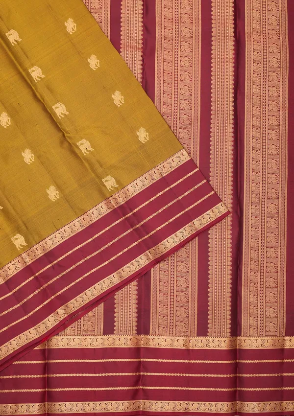 Mehendi_Kanjivaram_Pure_Silk_Saree