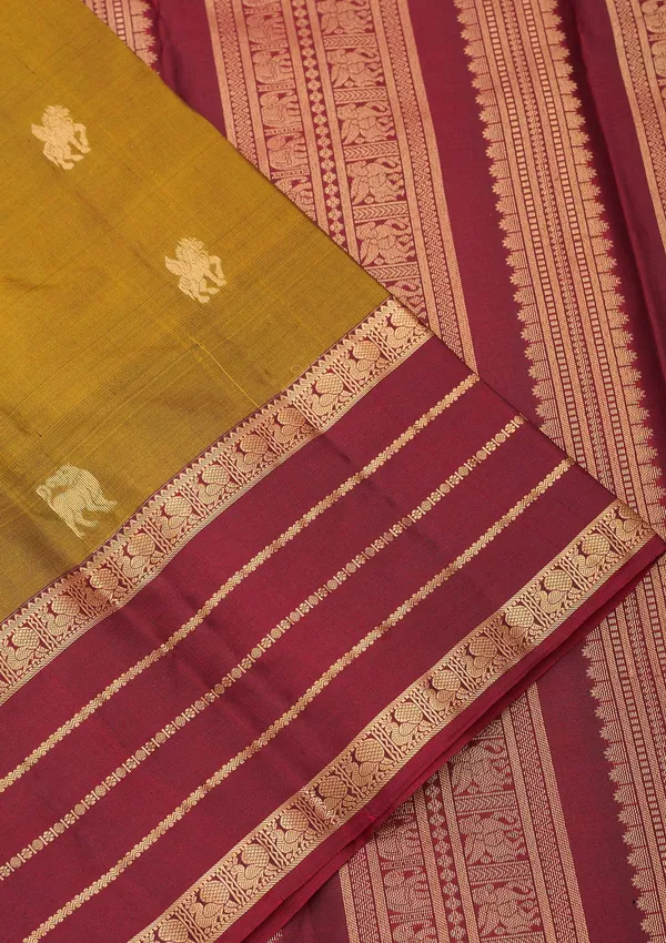 Mehendi_Kanjivaram_Pure_Silk_Saree