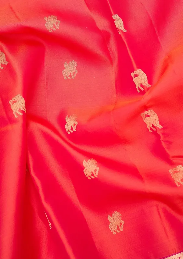 Orange_Silk_Buti_Saree_With_Matching_Blouse_Piece