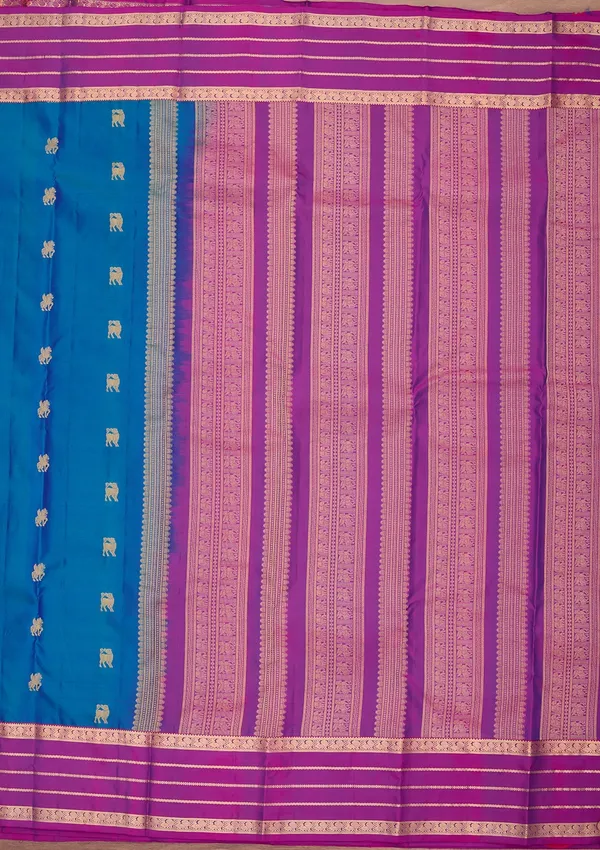 Peacock_Blue_Kanjivaram_Pure_Silk_Saree