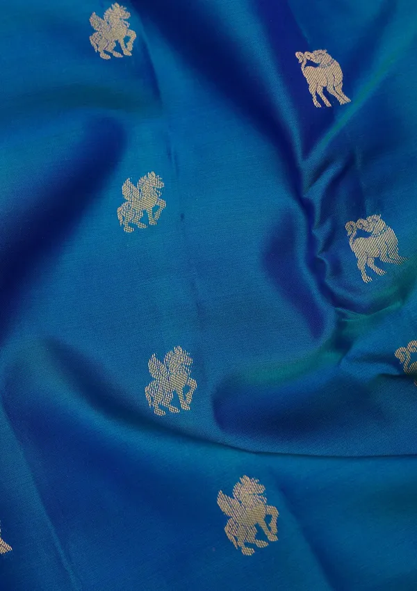 Peacock_Blue_Kanjivaram_Pure_Silk_Saree