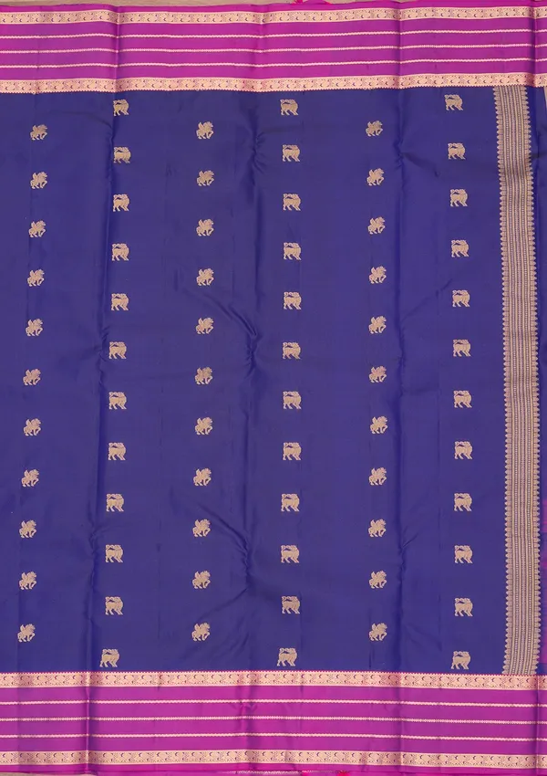 Royal_Blue_Silk_Buti_Saree_With_Matching_Blouse_Piece