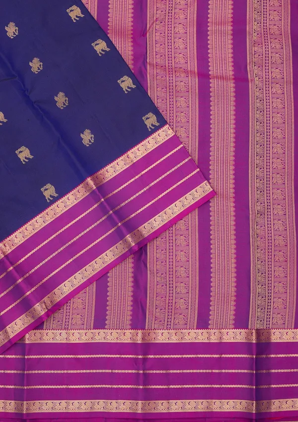 Royal_Blue_Silk_Buti_Saree_With_Matching_Blouse_Piece