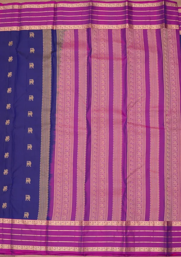 Royal_Blue_Silk_Buti_Saree_With_Matching_Blouse_Piece