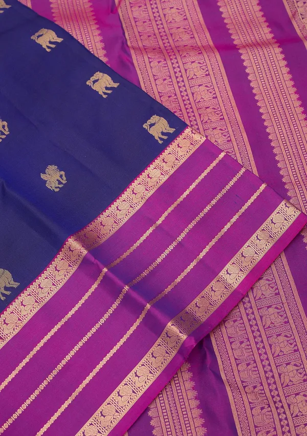Royal_Blue_Silk_Buti_Saree_With_Matching_Blouse_Piece