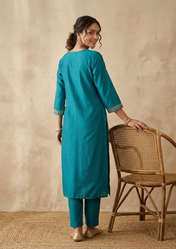 Rama_Green_Soft_Raw_Silk_Gold_Zariwork_Straight_Kurta_With_Pant_Regular_And_Dupatta