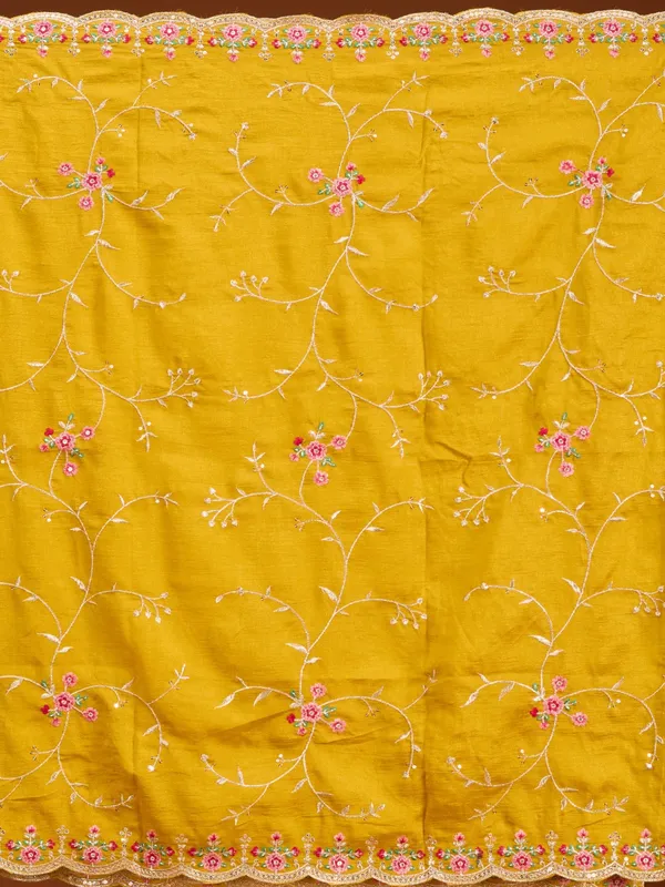 Mustard_Soft_Raw_Silk_Threadwork_Straight_Kurta_With_Pant_Regular_And_Dupatta